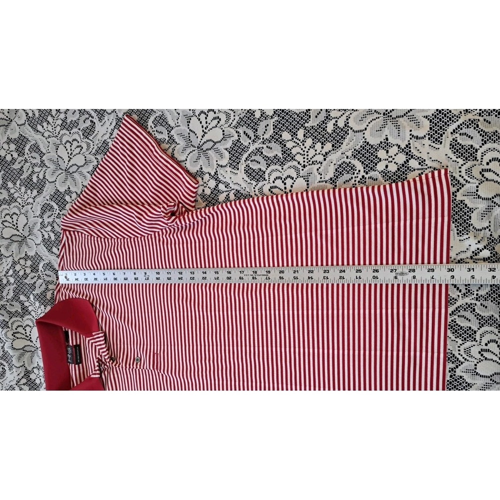 Ping Golf Polo XL Red Striped 3 Button Dry Fiber Dynamics Performance Stretch - Picture 6 of 9